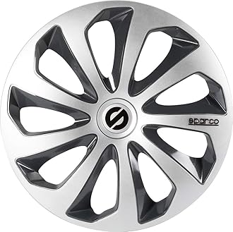 Sparco SPC1473SVGR Sicilia Wheel Covers, Silver/Grey, Set of 4, 14"