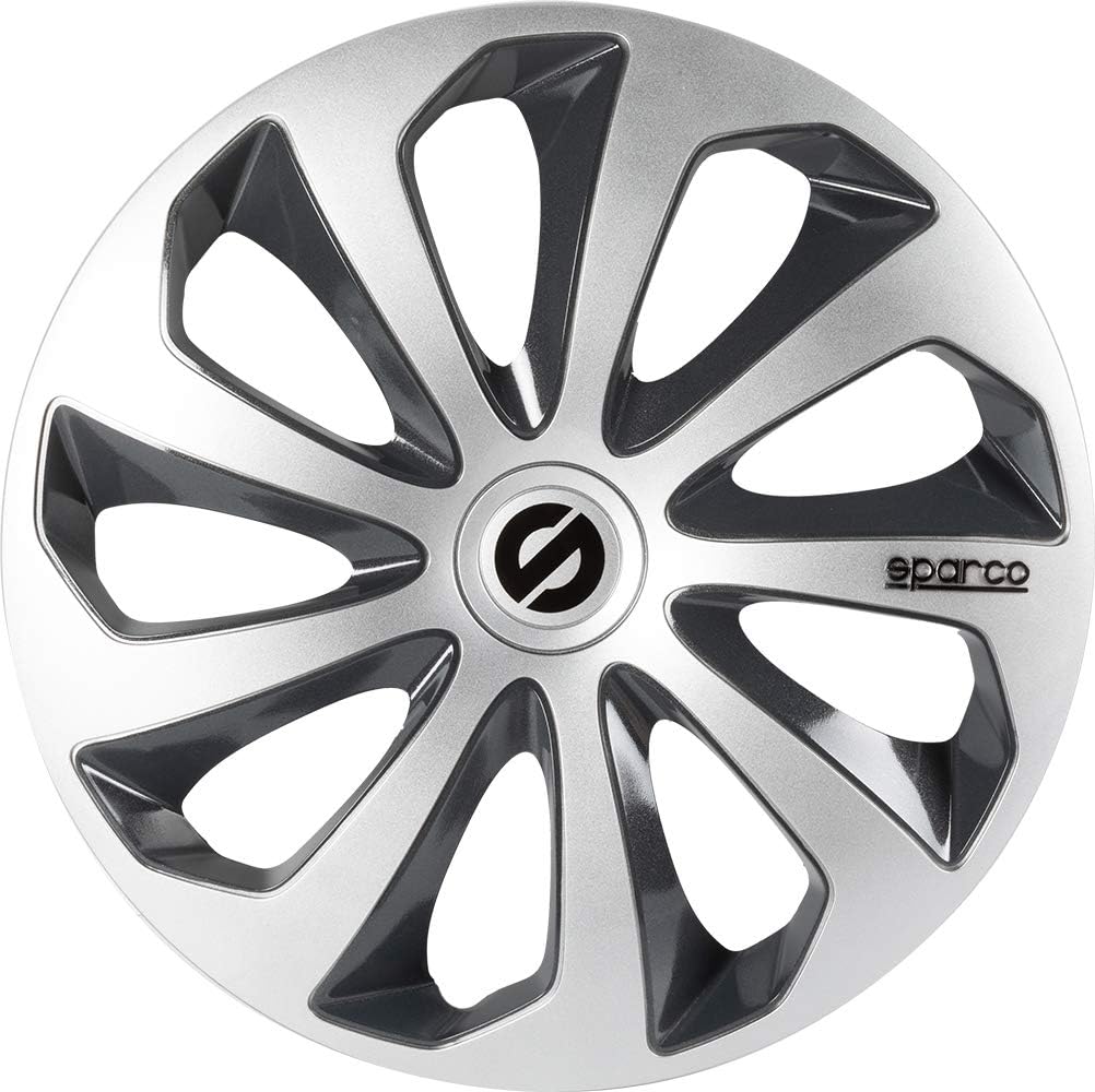 SPC1473SVGR Sicilia Wheel Covers, Silver/Grey, Set of 4, 14"