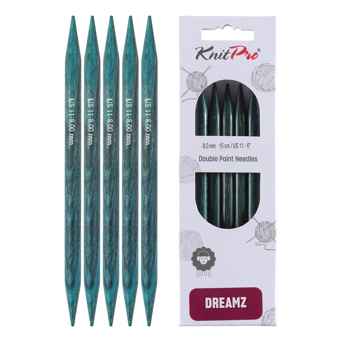 KnitPro Dreamz Double Pointed Needles 6" (15cm) | Size 8.00mm