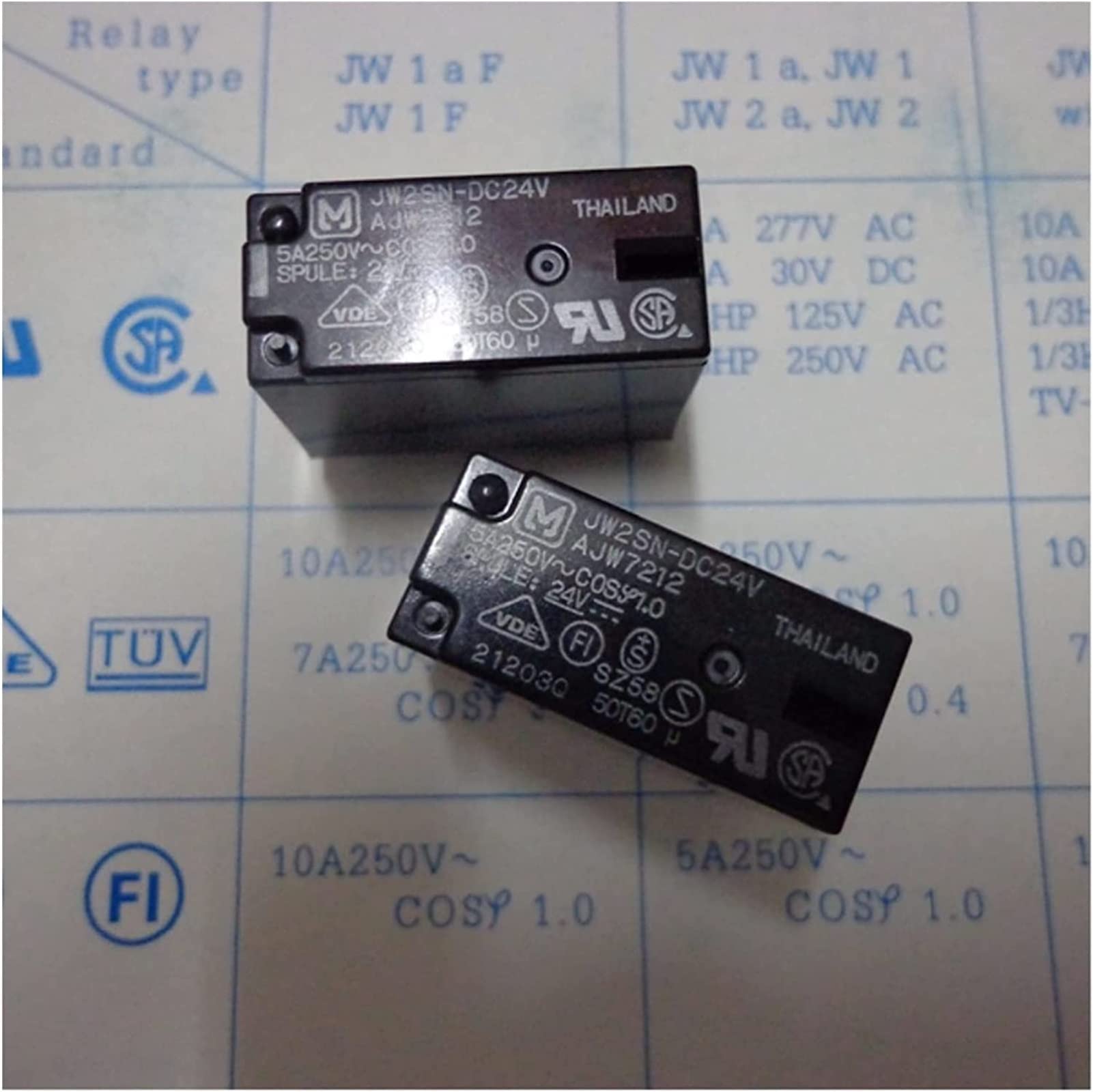 Relais JW2SN-DC12V et DC24V AJW7212 bipolaire Dip-8 ouvert fermé
