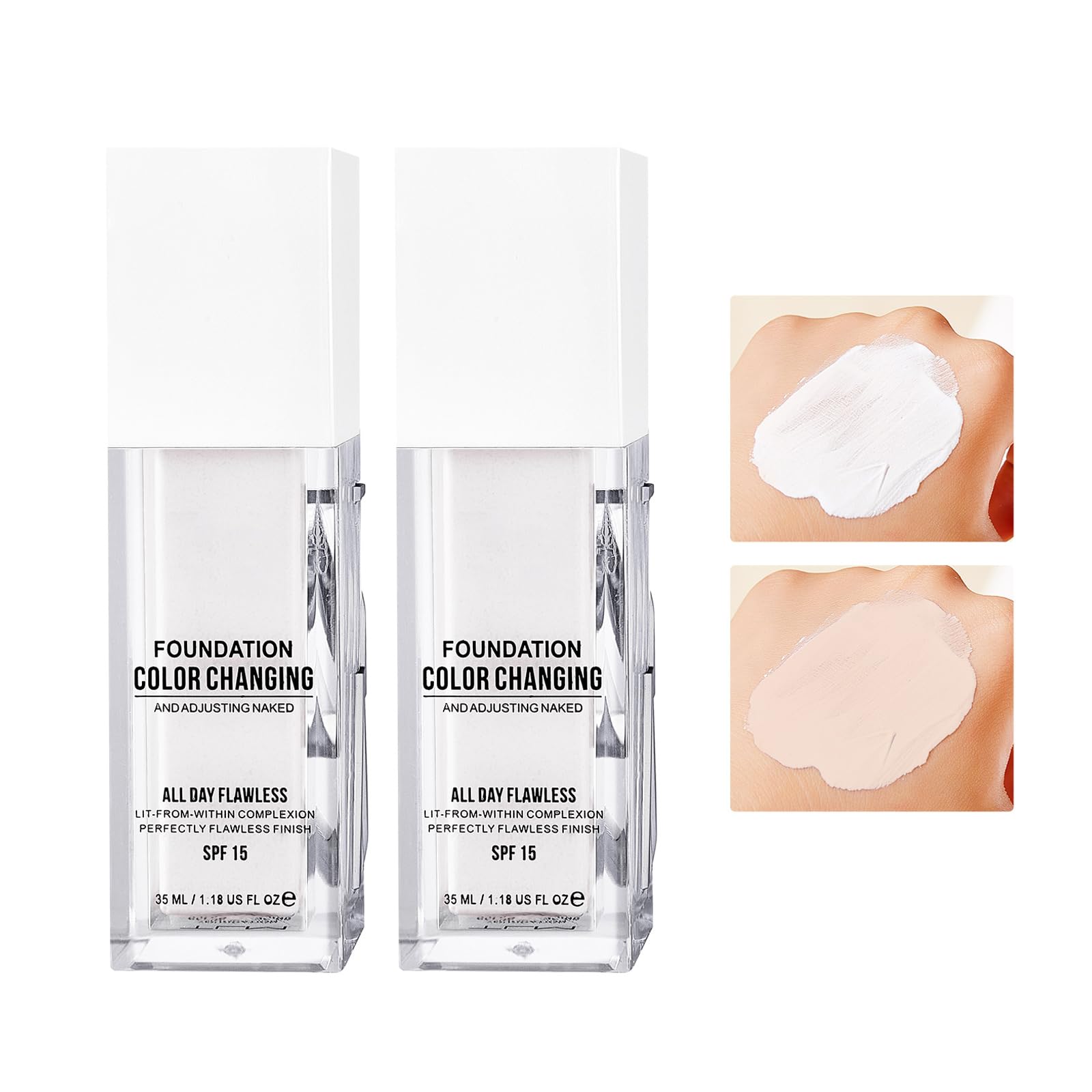 Foundation Makeup, Colour Changing Foundation, Moisturises Skin,Creates a Natural, Flawless Makeup, Waterproof and Sweatproof, Suitable for Many Skin
