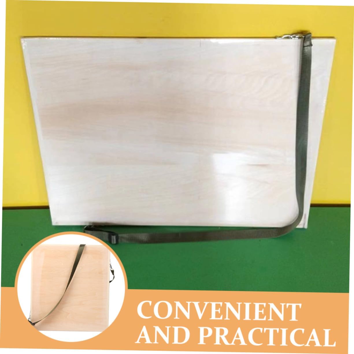 Gogogmee Portable Artist Wood Drawing Board with Shoulder Strap Solid Linden Double-Sided Sketching Panel for Outdoor Painting Smooth Surface Holds Firmly Impact Resistant for Students and