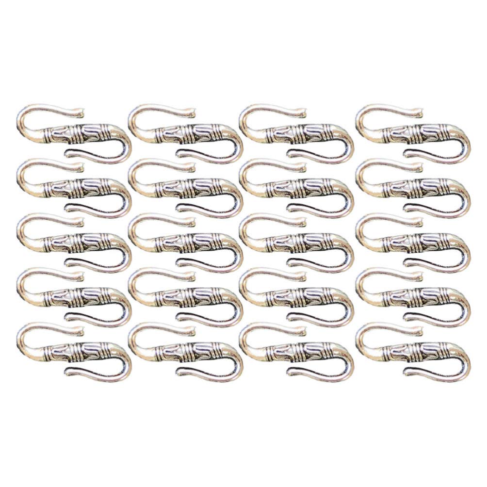 Necklace Clasp Jewelry Necklaces 20pcs Tibetan S Hook Ring Toggle Clasps  End Clasps Link Clasp Antique Jewelry Connector for Bracelet Necklace Making