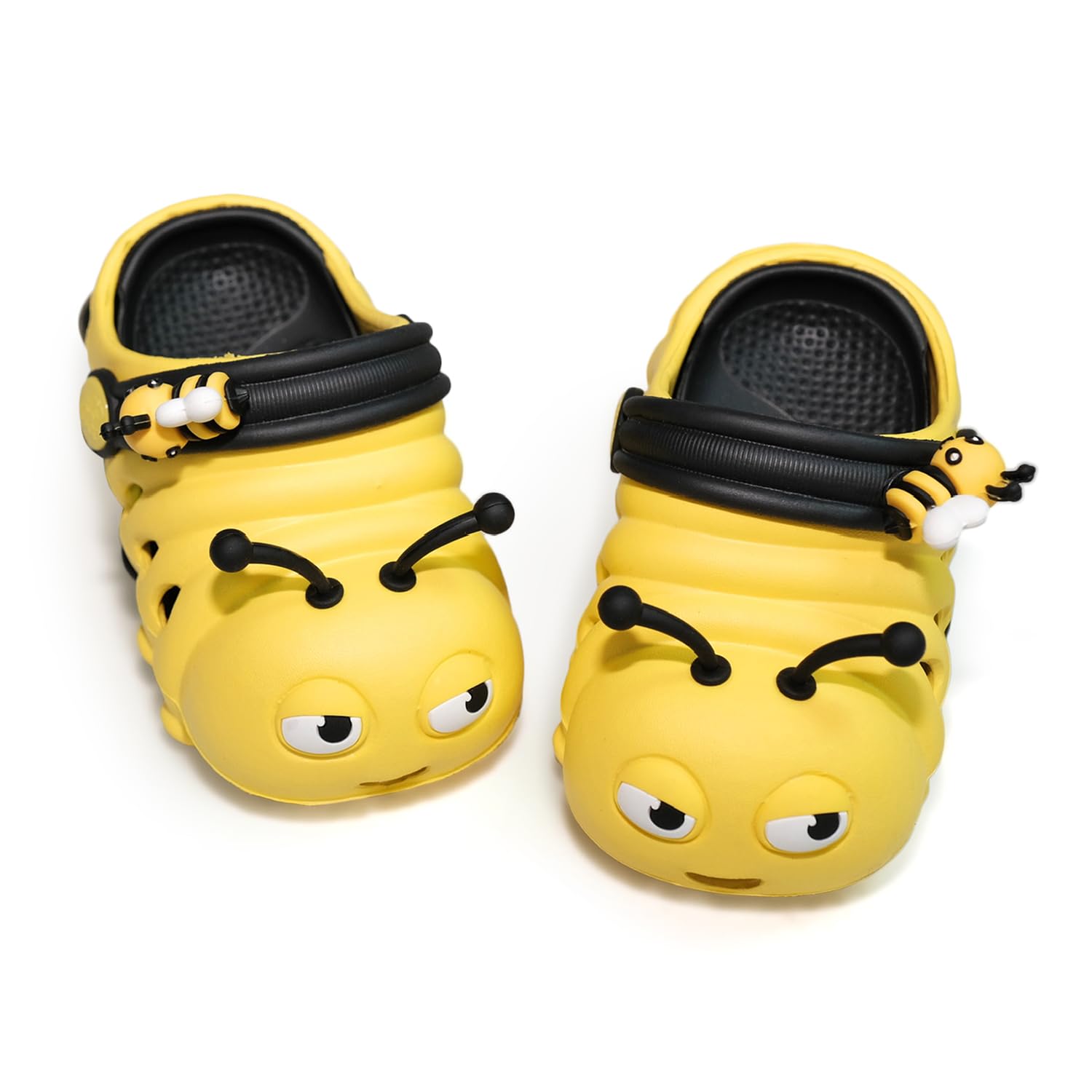 Baby Sandals Size 5 Toddler Boy Girl Flexible Soft Sole Non Slip Wide First Walking Shoes Casual Mesh Breathable Lightweight Slippers for Baby 1 Year 12-18 Months Outdoor Beach (Bee 130) 5T