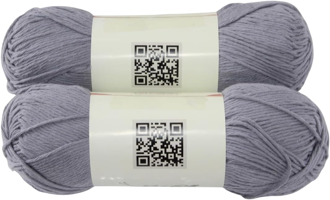 Knitsilk Soft Cotton Knitting Yarn – 100% Cotton | 100g (Approx. 200+ Yards) | Lightweight | for Knitting, Crochet & DIY Crafts | Pack of 2 (Grey)