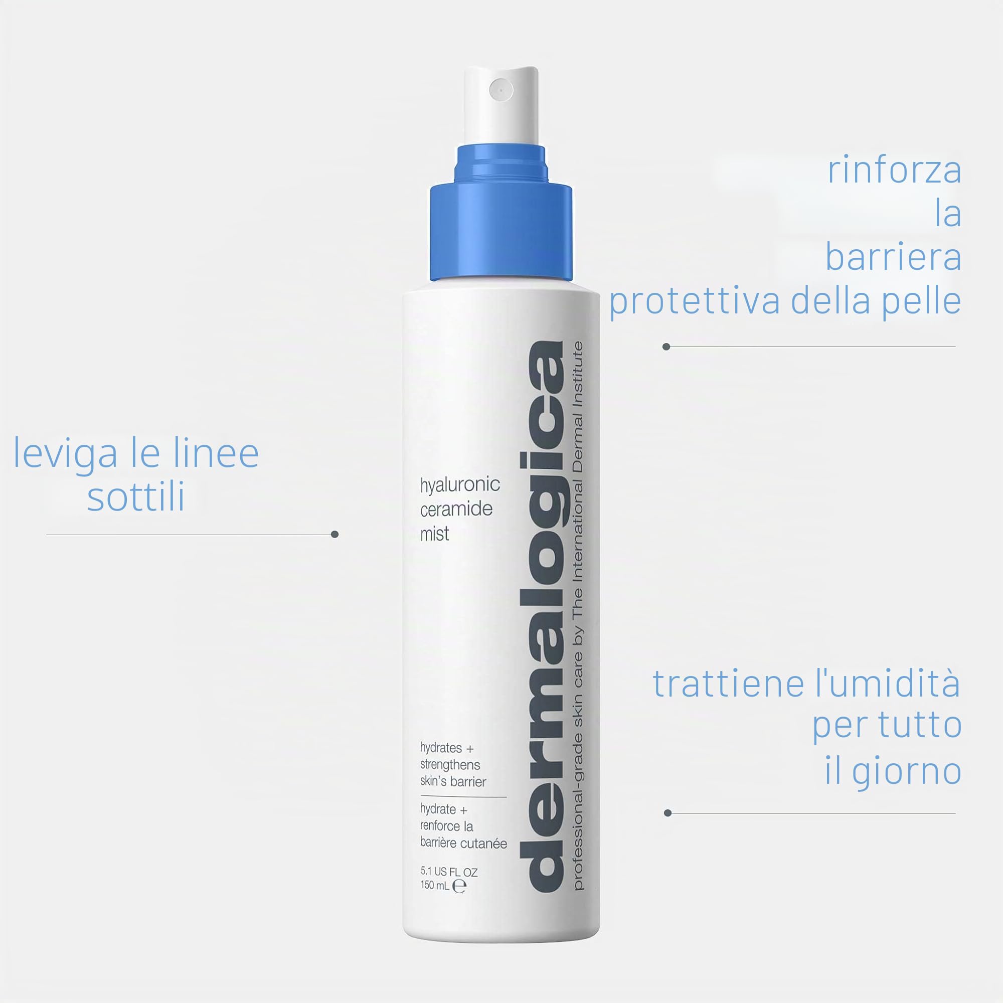 Dermalogica Hyaluronic Ceramide Mist Bruma Viso 150ml | Bruma idratante con acido ialuronico e ceramidi che trattiene l'idratazione e leviga la pelle.