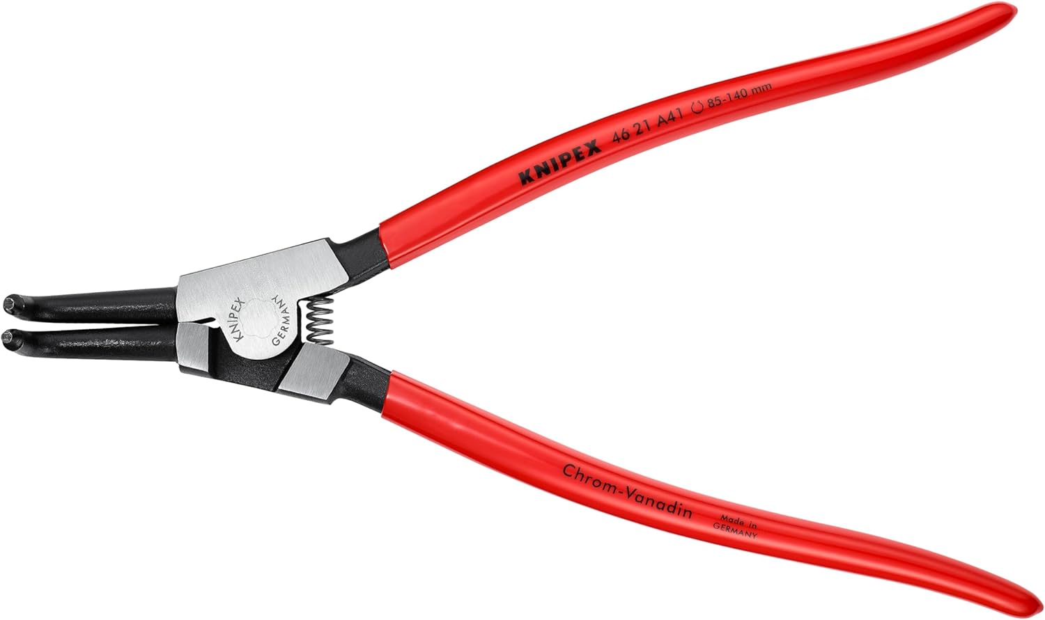 KNIPEX - 46 21 A41 Tools - Circlip Pliers, External, 90 Degree Angled, Forged Tip, 3 11/32"-5 1/2" Shaft Dia. (4621A41) Black