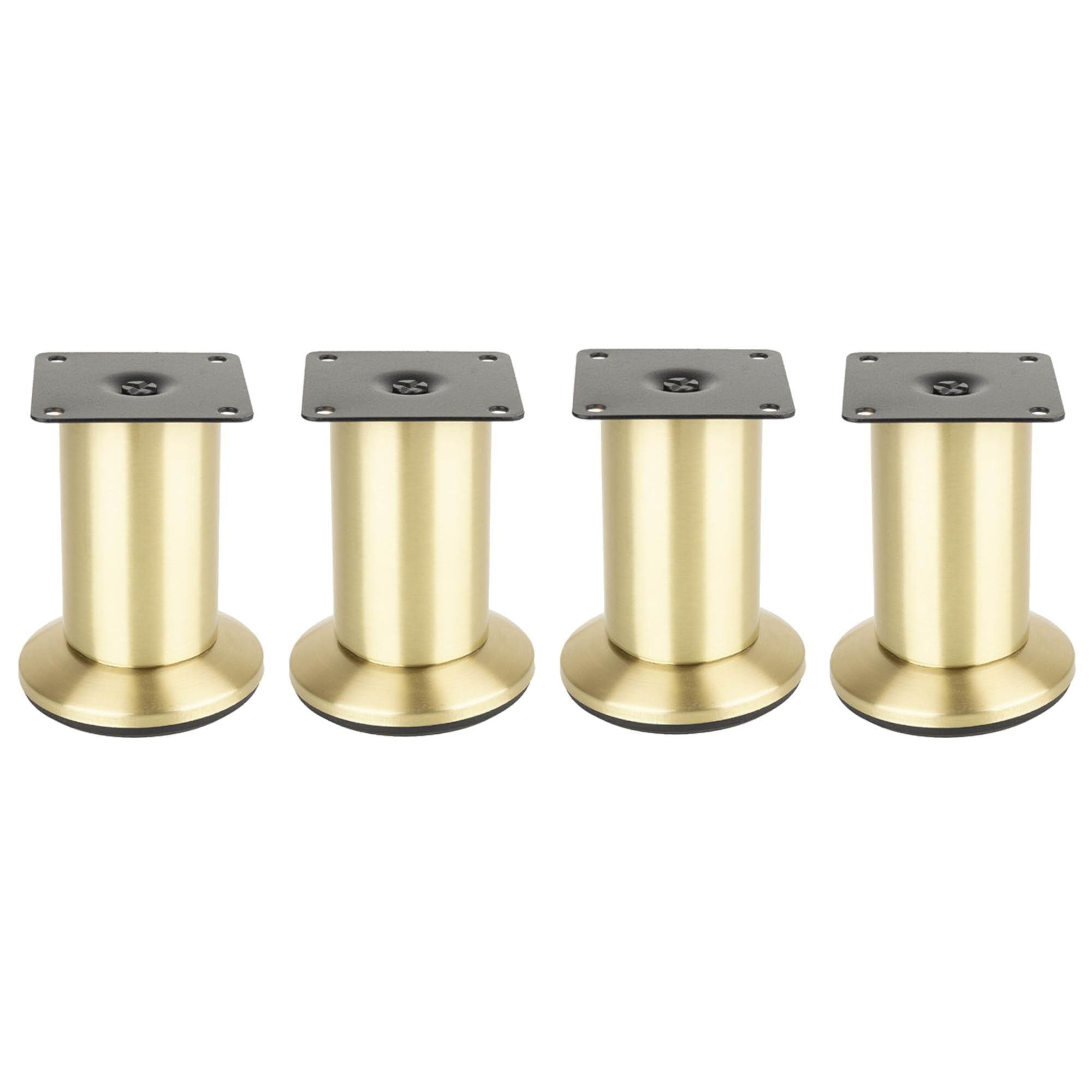 cyclingcolors 4X Patas Pies para Muebles Ø50 mm Altura 200 mm Metal Regulables 7 mm Soporte Universal sofá Armario Cocina baño Oro Cepillado