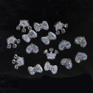 24pcs Assorted Glitter Slime Charms Crown Heart Strawberry Bow Resin Beads Flatback Cabochon Buttons for Craft Miniature Fairy Garden Scrapbooking