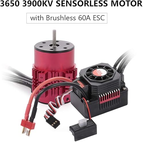 Miniatura 2 de GoolRC Surpass Hobby 3650 - Motor sin escobillas de 3900 KV con disipador de calor y 60 A ESC con BEC impermeable para camión de coche RC 1/10 1/8