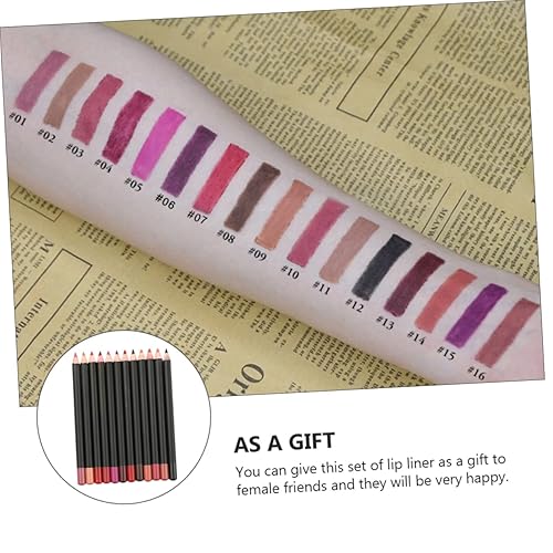 12pcs Matte Lip Liner Pencils Multipurpose Lip Makeup with Portable and Natural Finish and Gift Use