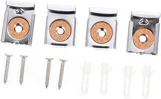 YARNOW 4 Sets/16pcs Mirror Clip Glass Shelf L Brackets Heavy Duty A Frame Shelf Mirror Wall Mount Clips Metal Holder Mirror Hanging Hardware Glass Panel Fixing Clamp Iron Glass Bracket