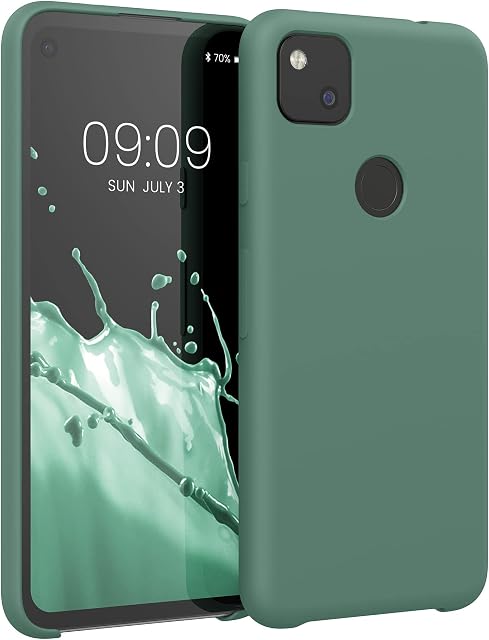 kwmobile Case Compatible with Google Pixel 4a Case - TPU Silicone Phone Cover with Soft Finish - Forest Green