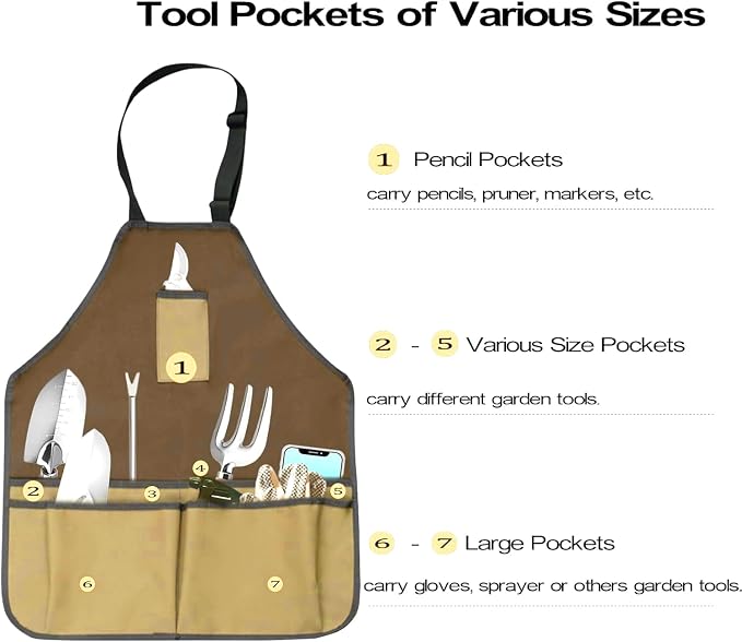 Delantal de jardinería con bolsa para herramientas miniatura 3