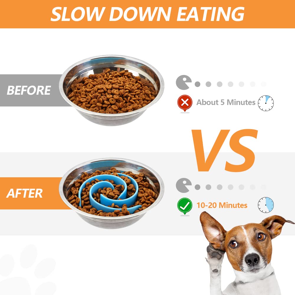 Cuencos de alimentación Lenta para Perros, Cuenco de Silicona Suave para Comida Lenta para Perros pequeños, medianos y Grandes, Compatible con Cuencos Regulares y elevados para Perros