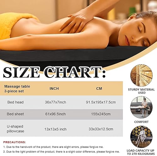 Miniatura 3 de Linens - Juego de sábanas para mesa de masaje, 3 piezas, funda de cama facial de alta calidad, incluye funda para mesa de masaje, sábana bajera