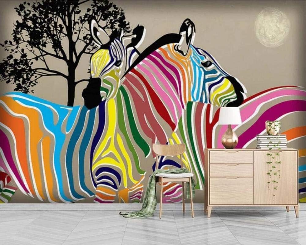 Decoración mural moderna 3D dormitorio pareja de animales caballo paisaje tv papel pintado papel pintado mural de la sala de estar-300cm×210cm
