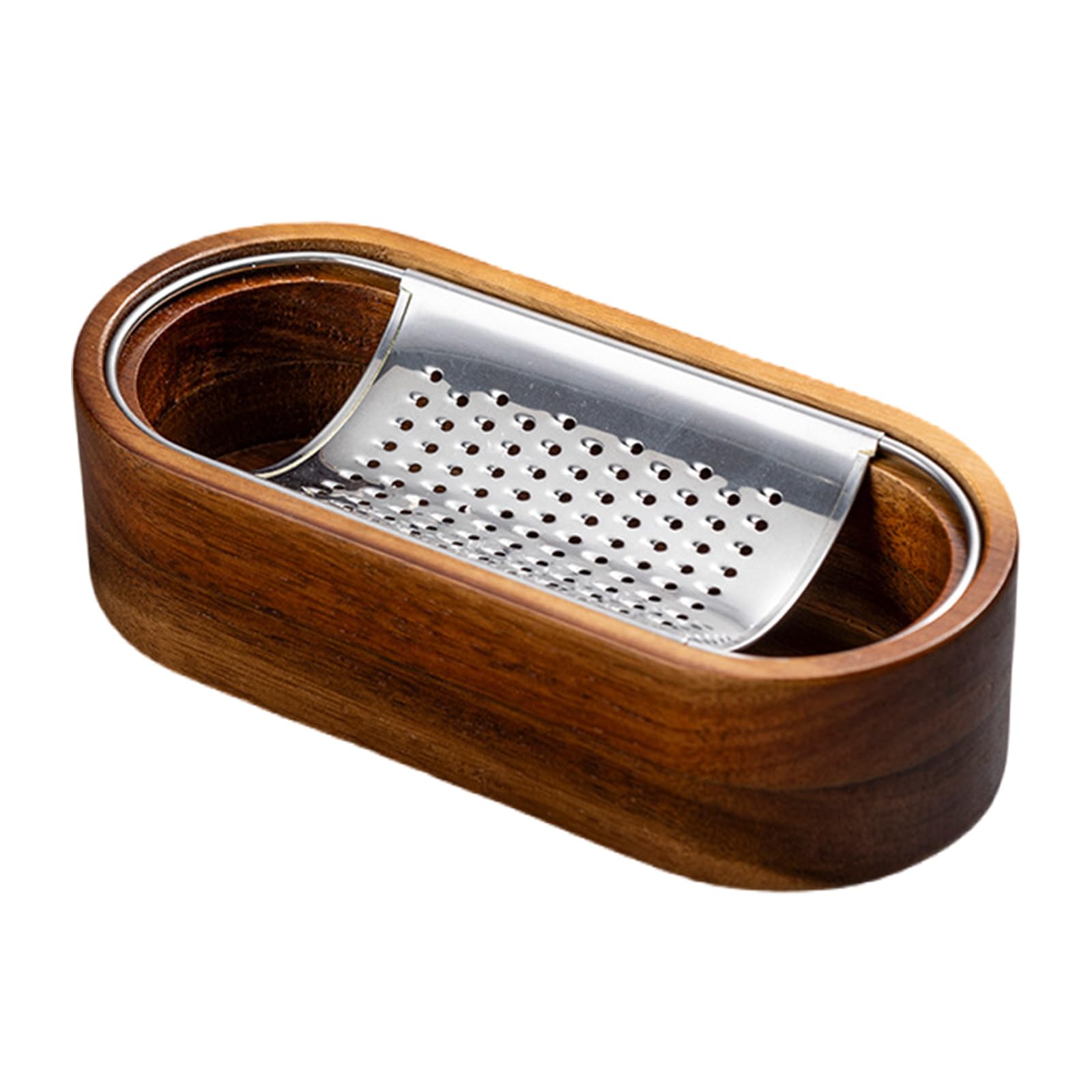 MICFENY Stainless Steel Cheese Grater Potato Shredders with Removable Wood Box Portable Chocolate and Vegetables Shredding Tool
