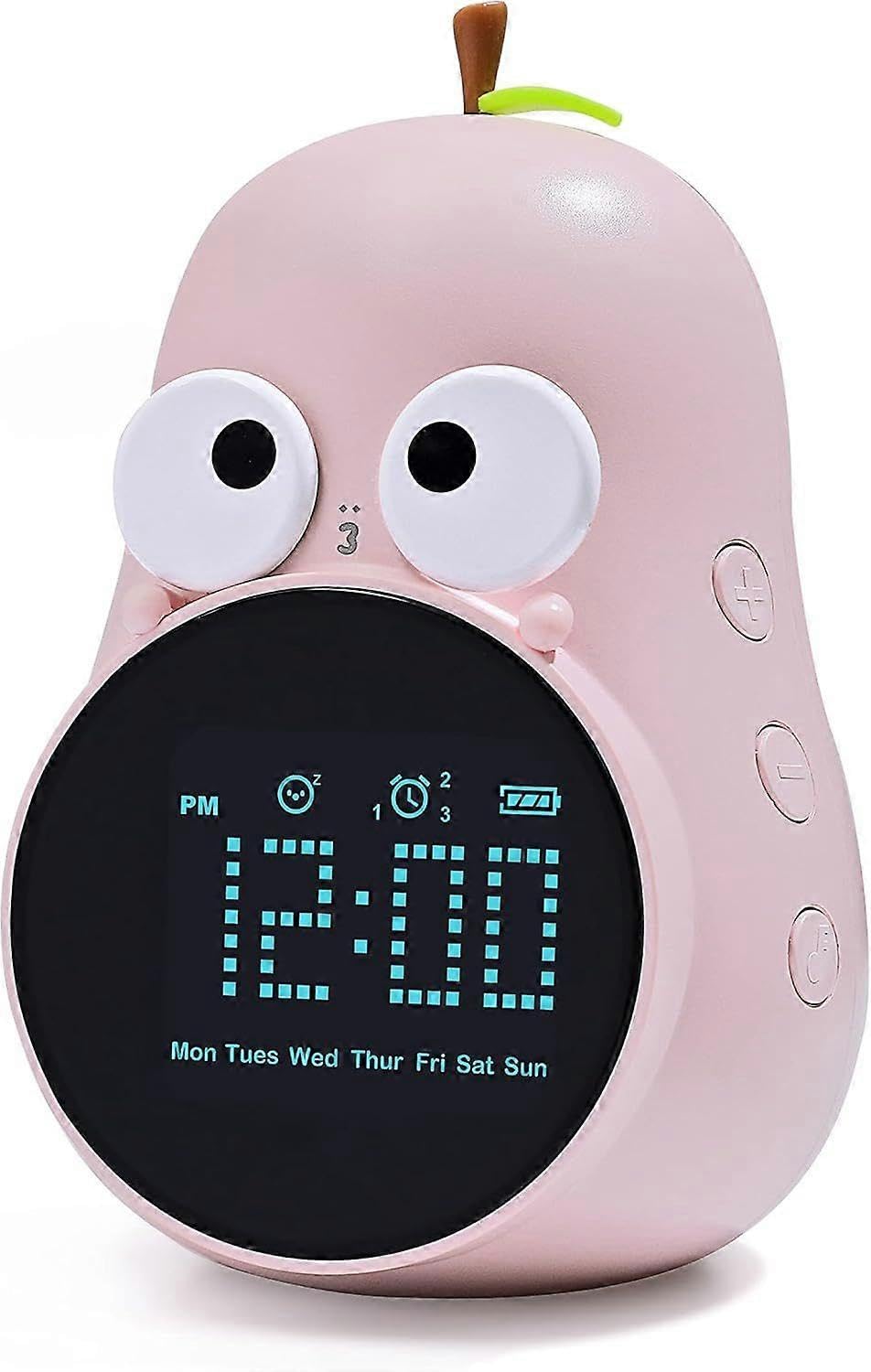 JOYHAPPST (Pink) Kids Alarm Clock, Sleep Trainer for Boys and Girls, USB Charging, Snooze and Timer Function, Wake Up Light Alarm Clock for Girls, Boys, Teens