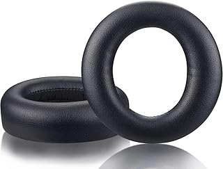 وسائد اذن بديلة من جلد البولي يوريثين جيدة التهوية لسماعات راس بلاي ستيشن 5 بلس ثلاثية الابعاد مع جلد بروتين ناعم (اسود)