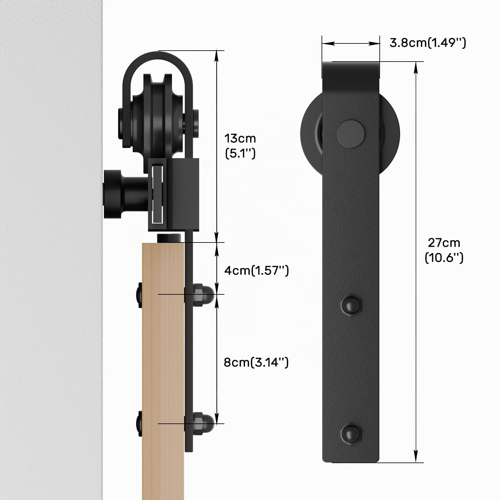 WOLFBIRD 183CM/6FT Hardware de puerta corredera Kit puerta corredera riel para sistema de hardware de puerta soltera