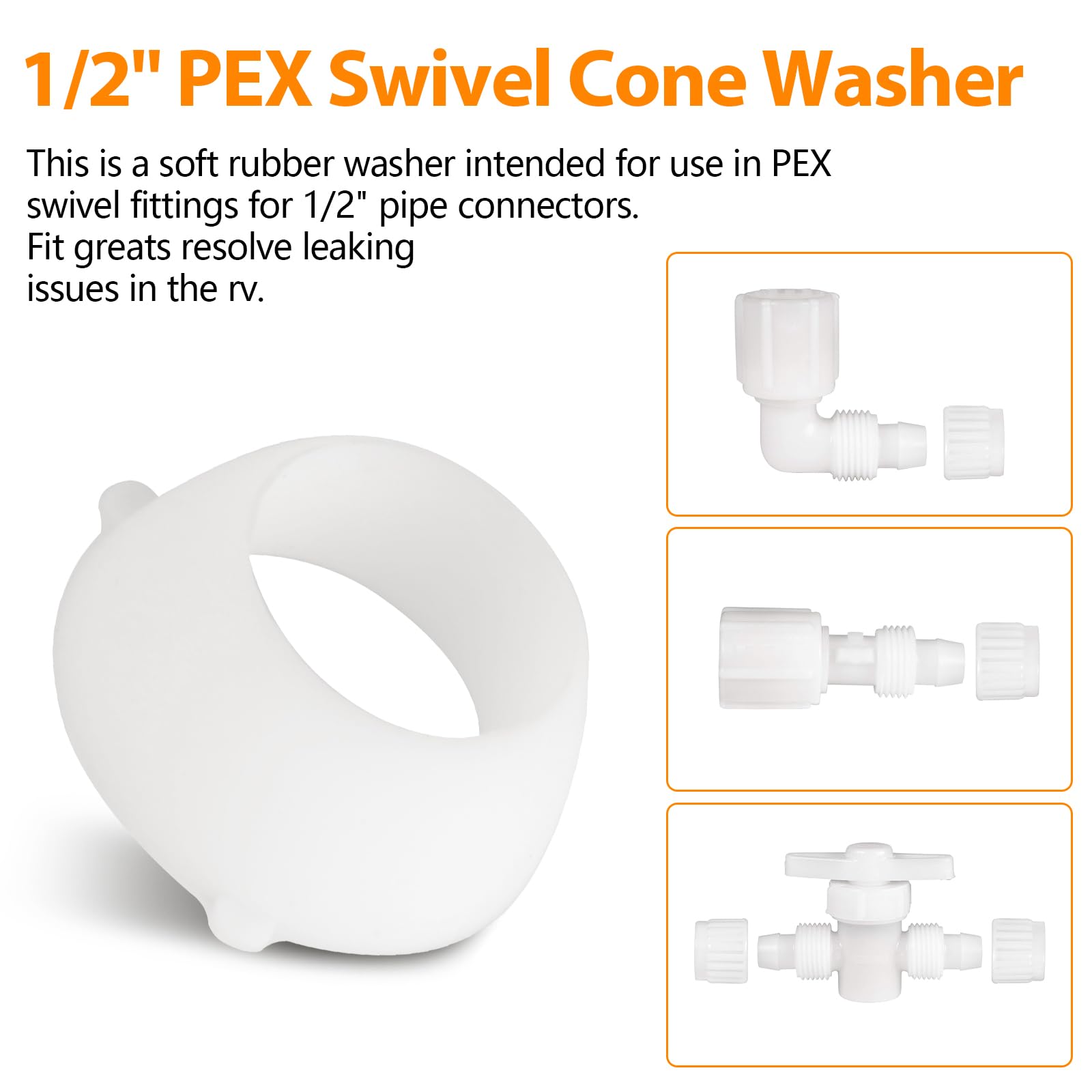 Snapklik.com : 20 Pcs 16435 Plastic Santoprene Swivel Seal, 1/2