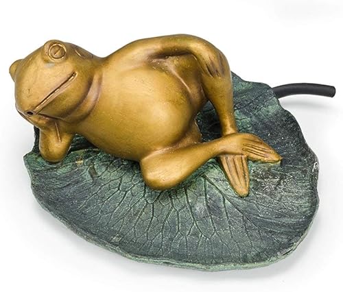 Miniatura 2 de Aquascape 78311 Lazy Frog on Lily Pad Pond and Garden Water Fountain, pátina