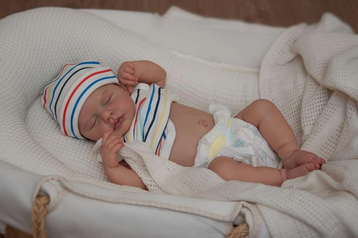 Pinky Reborn Eyes Open 20 inch 50cm Reborn Boy Girl Toddler Doll Soft Vinyl Silicone Real Life Like Looking Newborn Dolls Magnet Pacifier Birthday Gifts Toys