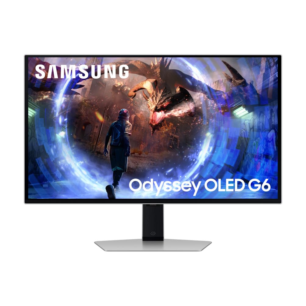 Samsung Monitor Gaming Odyssey OLED G6 (S27DG602), Flat, 27'', 2560x1440 (QHD), 16:9, HDR10+, OLED, 360Hz, 0,03ms (GtG), FreeSync Premium Pro, HDMI, USB, DP, HAS, Pivot