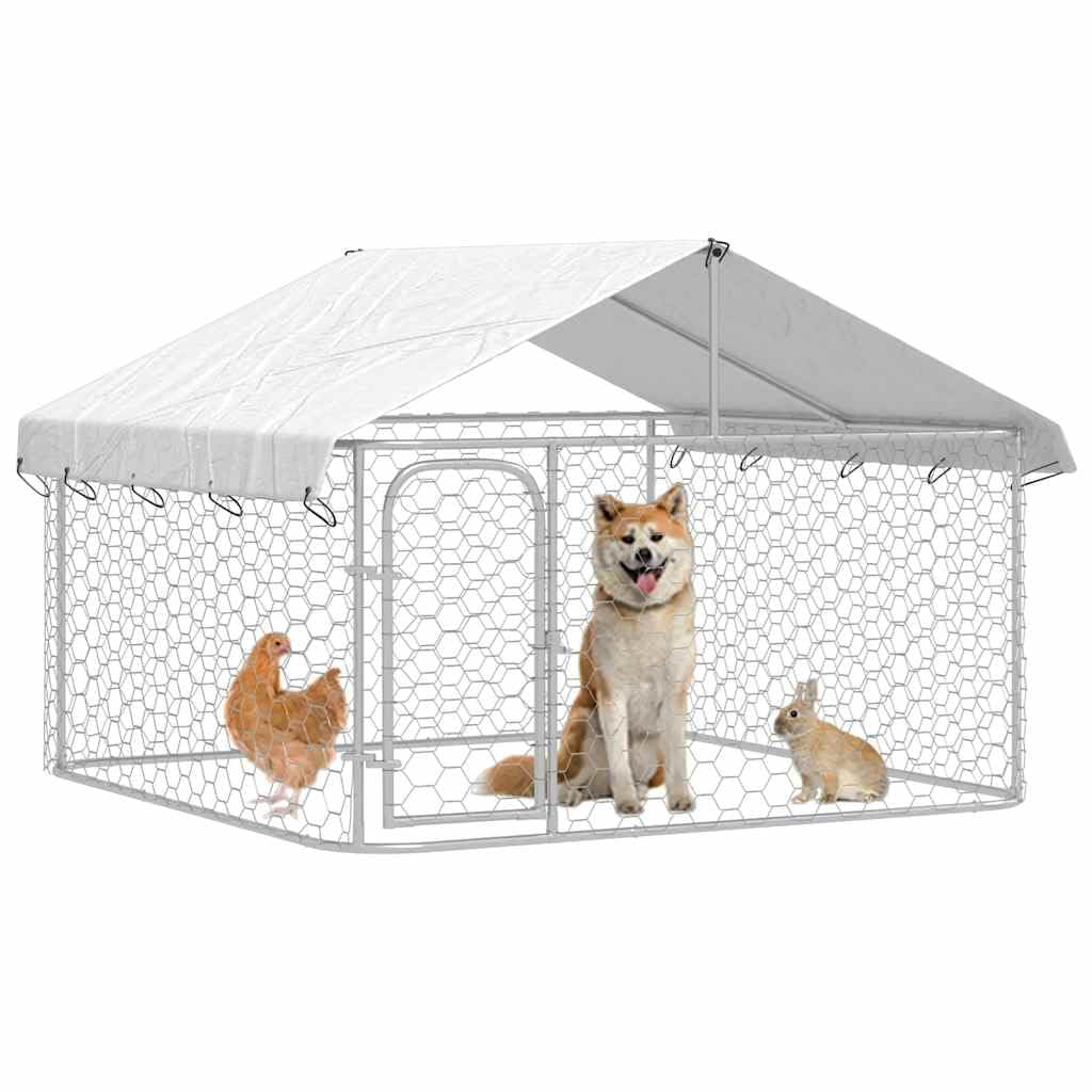 Genérico Perrera de Exterior con tejado 200x200x150 cm,Producto para Mascotas y Animales,Productos para Mascotas,Productos para Perros,Casetas y cercados para perros-171498
