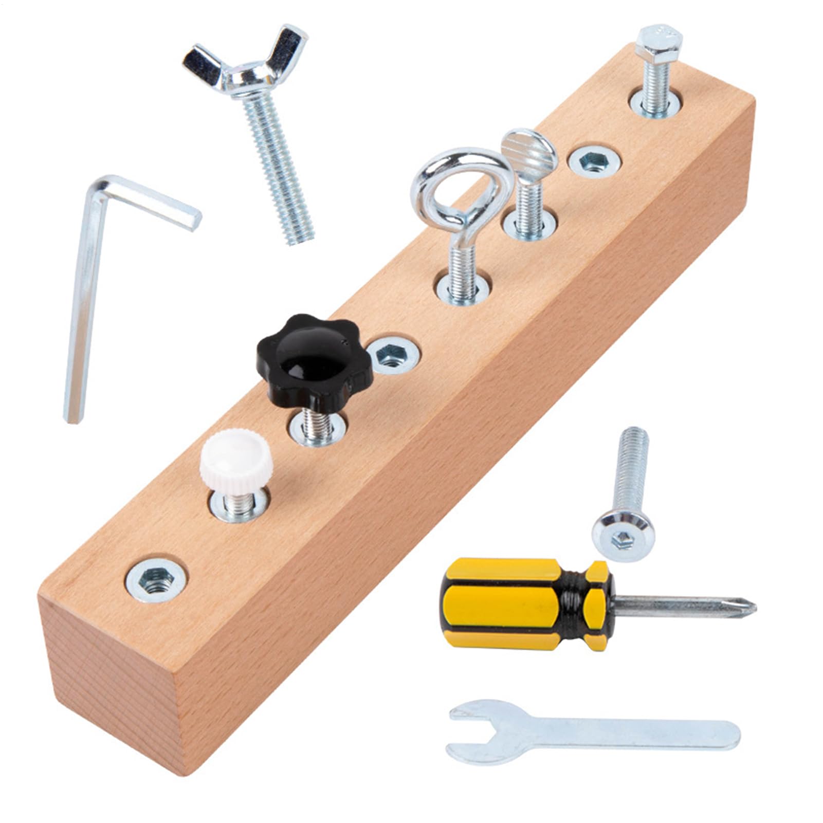 Screwdriver Board Set, Wooden Nut and Bolt Kids Set Fine Motor Skills Matching Game Funny Educational Toys for Home
