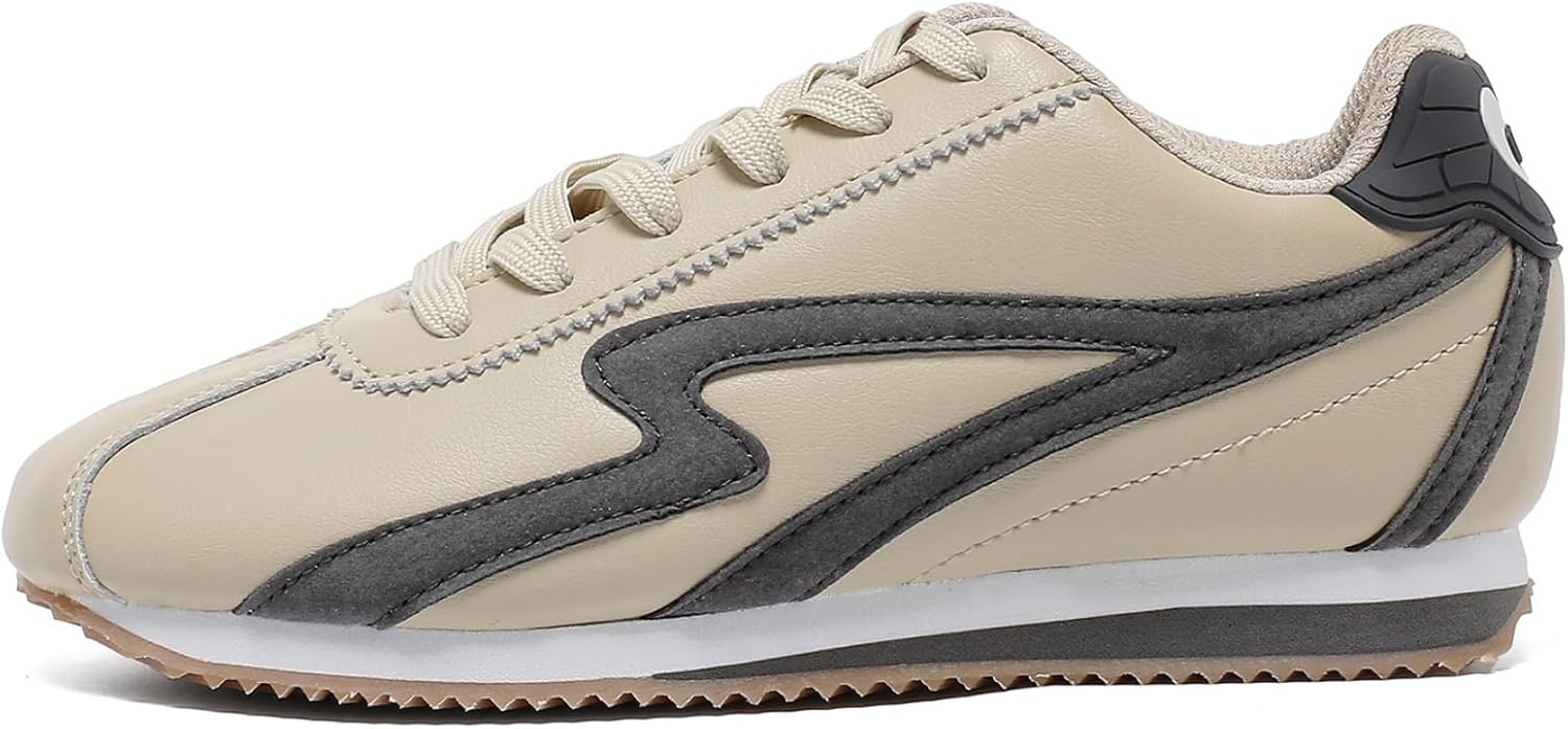 OFG Women's Genuine Leather Fashion Sneakers Classic Retro Gum Sole Shoes Casual Tennis Skate Walking Shoes Footwear Anti Slip Trainers - Image 3