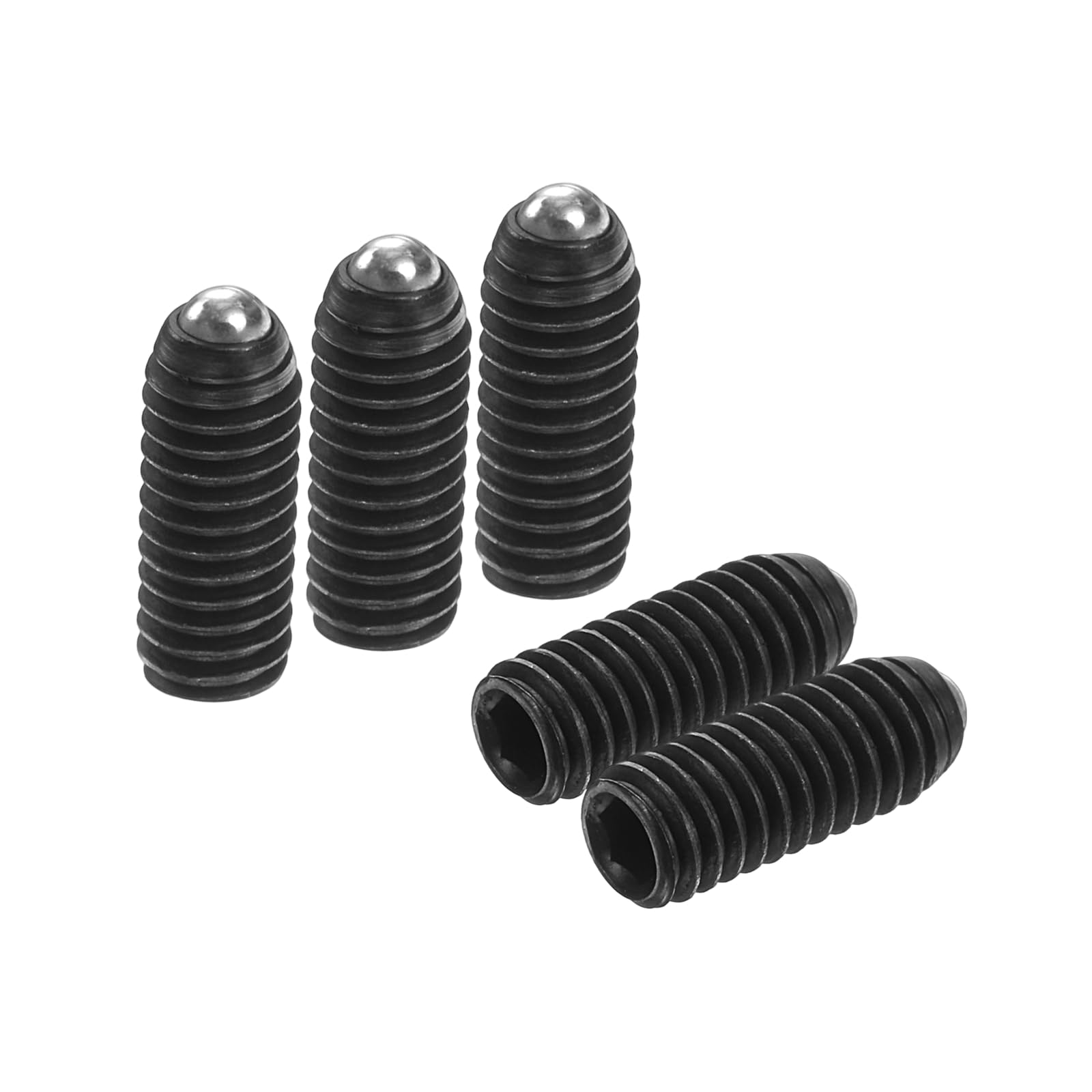 sourcing map Lot de 10 boules de filetage M4 x 10 mm en acier à haute teneur en carbone pour outils pneumatiques de lubrification, noir