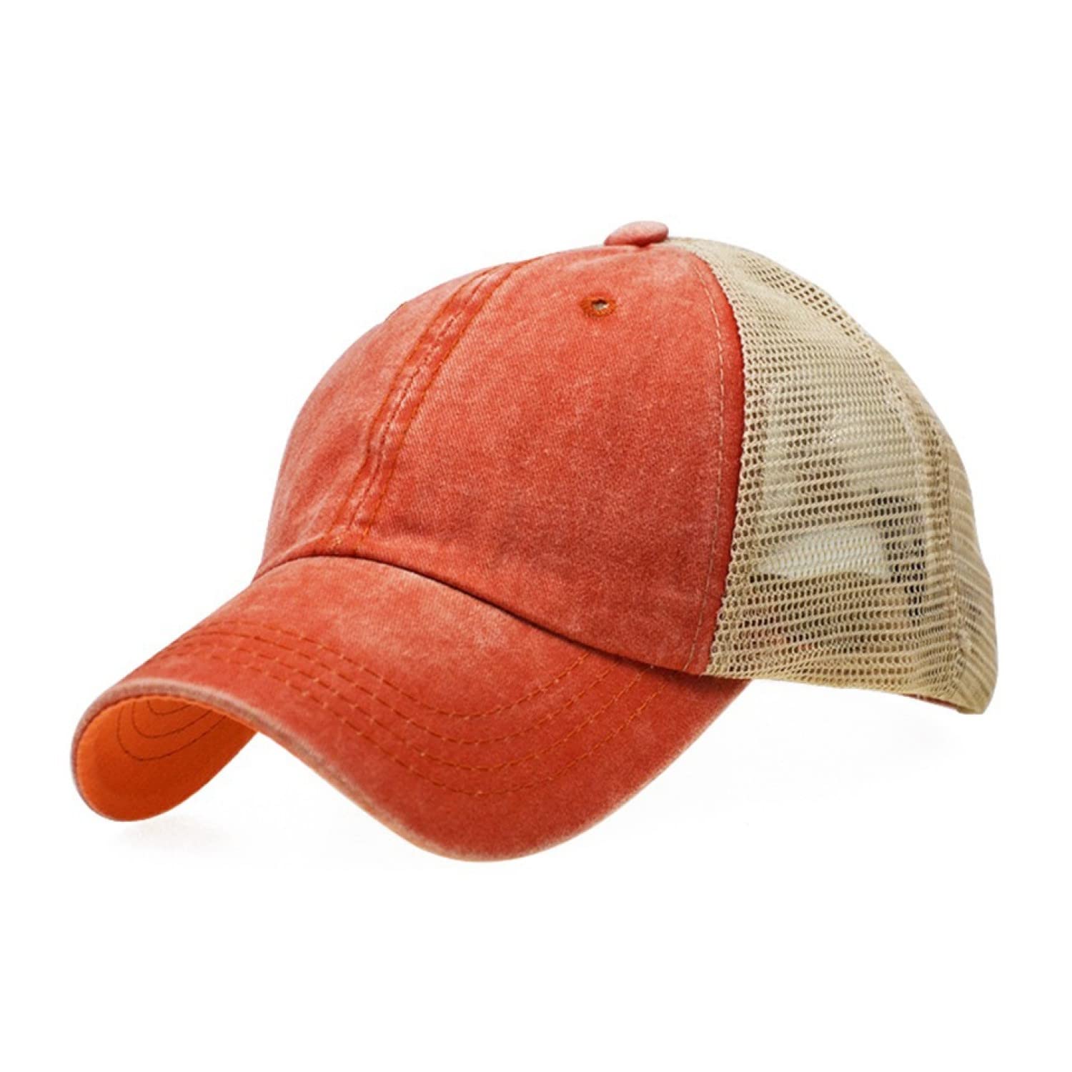 HaloHorus Curved Snapback Trucker Hat for Men Women, Adjustable Mesh Athletics Baseball Cap for Running, Fishing, Workout, Fws Orange, One Size — image 1