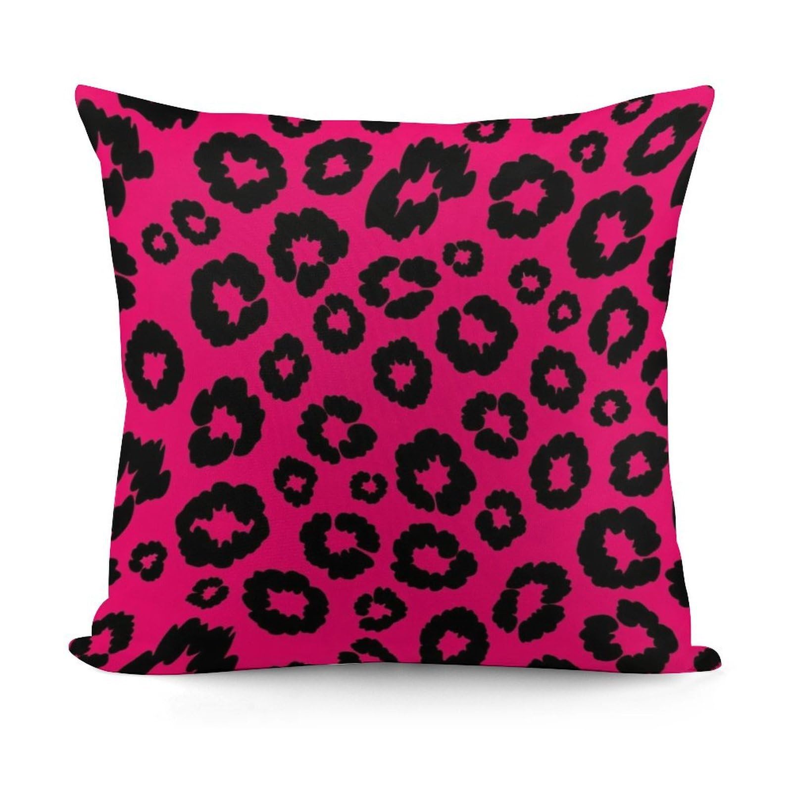 Smazdfxx Picture(259) Soft Cheetah Pink Leopard Print Plush Square Cushion Case Modern Home Decor For Sofa Bedroom Throw Pillow Covers