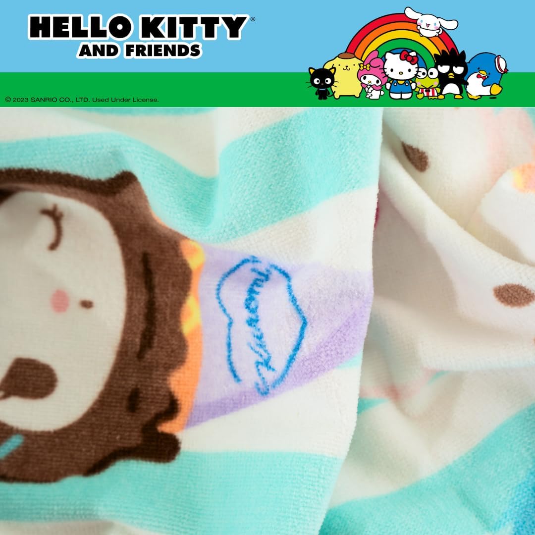 Franco Collectibles Sanrio Hello Kitty & Friends Super Soft Cotton Bath/Pool/Beach Towel, 60 in x 30 in, (Official Licensed Product)
