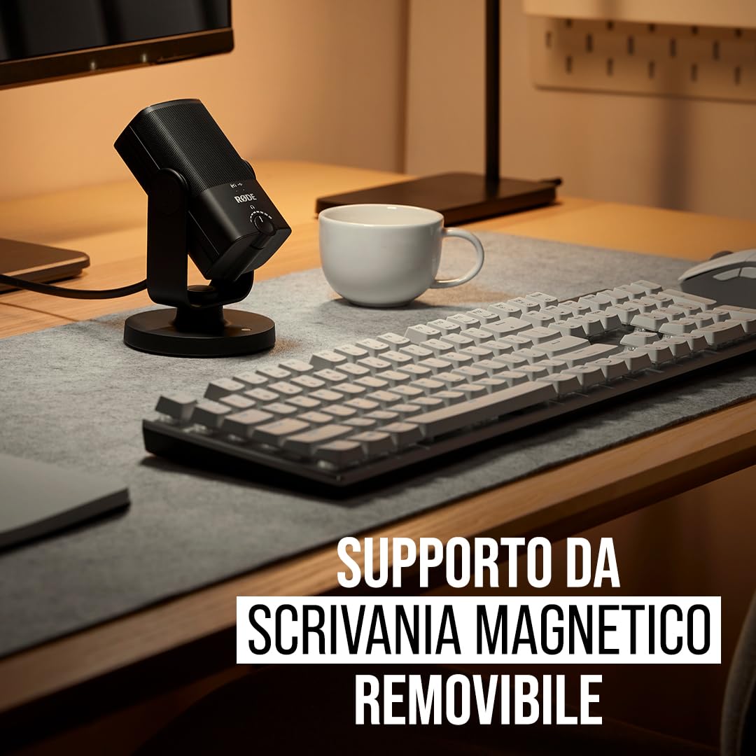 RØDE NT-USB Mini Microfono a Condensatore USB di Qualità da Studio Versatile con Software Gratuito per Podcasting, Streaming, Gaming, Produzione Musicale, Registrazione Vocale e di Strumenti
