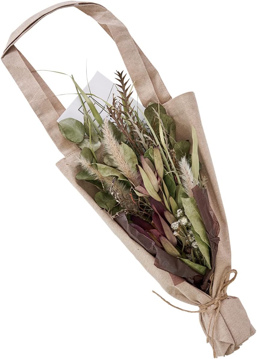 Sense of Nature Eco Bag hana-taba Dried Flower Tote Bag Set Bouquet Gift (Natural Green)