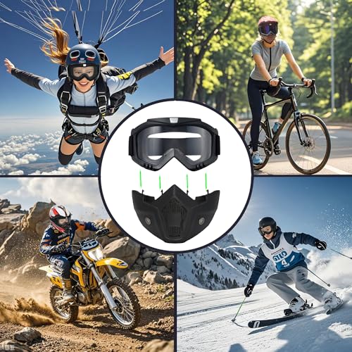 Image of Motorcycle Face Mask Full Face,Dirt Bike Goggles Motocross, ATV, Offroad, Riding Racing Goggles for Men Women