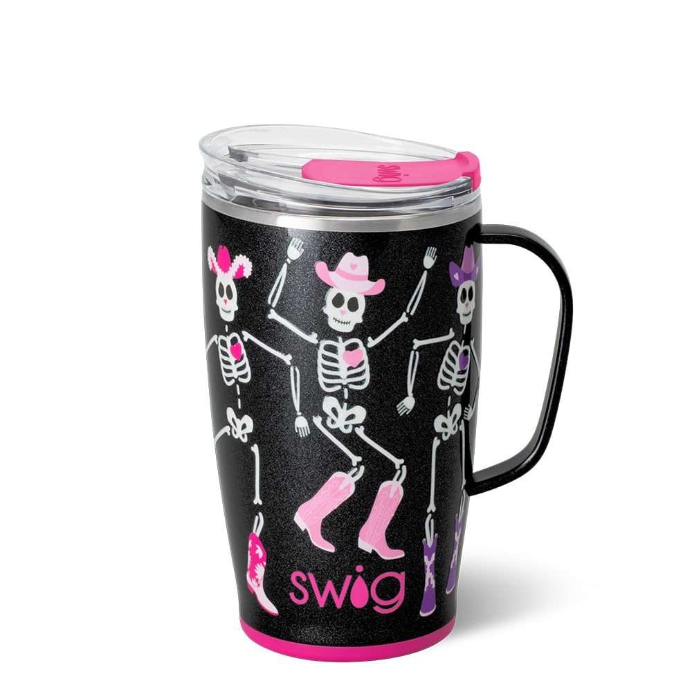 Swig Life Thermobecher für Halloween, 530 ml, isolierter Becher mit Griff und Deckel, Reise-Kaffeetasse, Becherhalter, Edelstahl, 530 ml, wiederverwendbar, isoliert mit Deckel (Let's Go Ghouls)