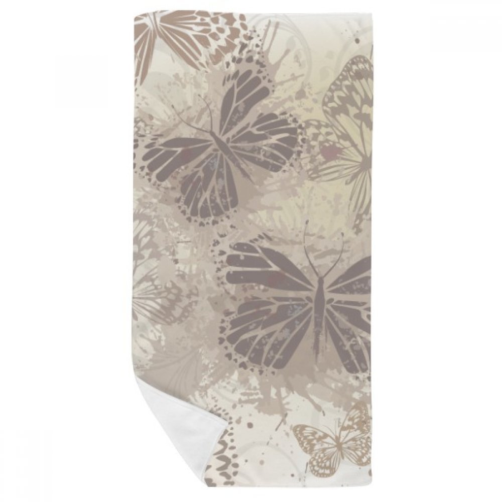 Serviette de bain gris papillon multicolor doux 35x70cm