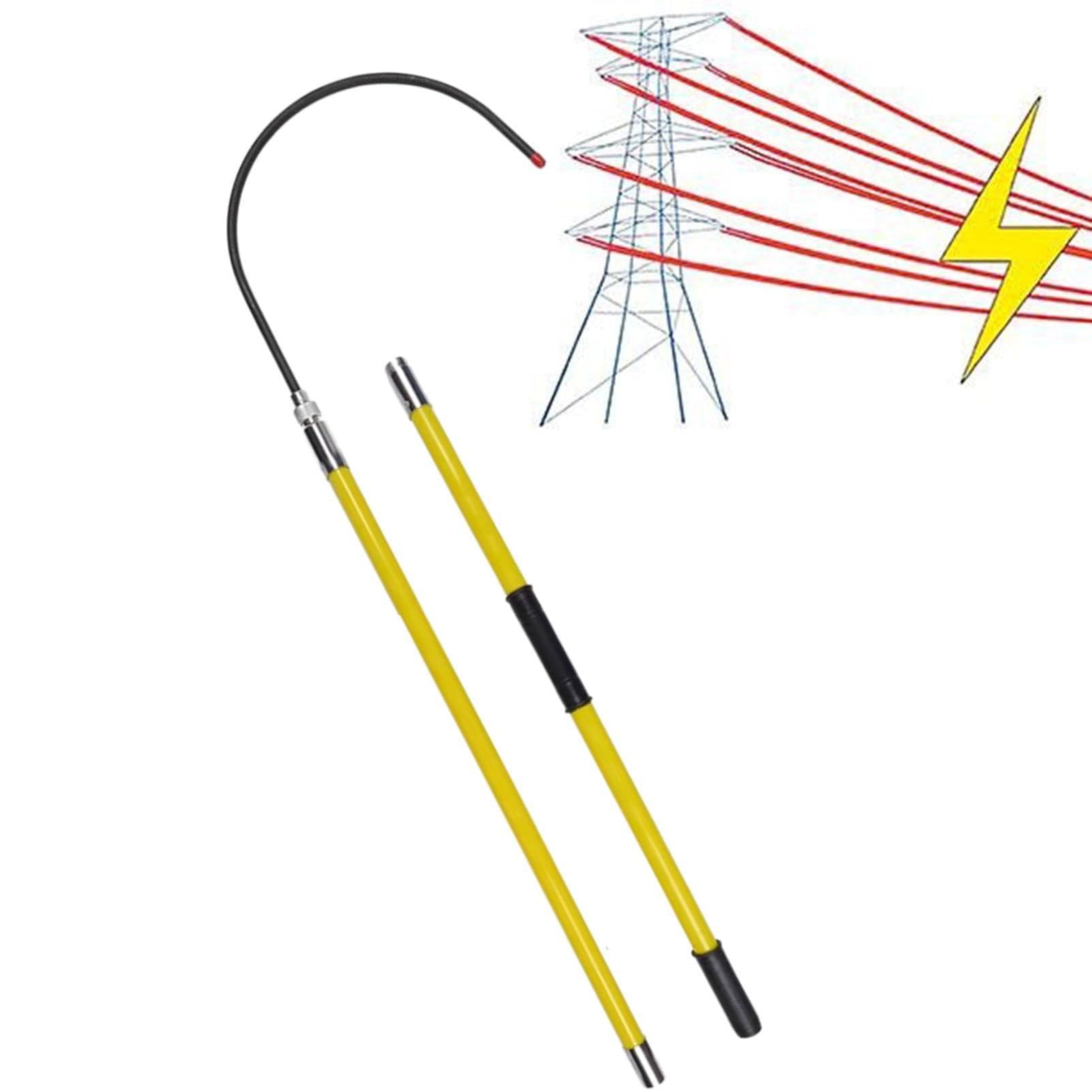 GTHTUHFD High-Voltage Insulated Rescue Hook, Rescue Hook, Insulated Pole, Electric Safety Pull Rod Against Electric Shock For Emergency Equipment In Case Of Power Failure, With An,Yellow-3m/9.8ft