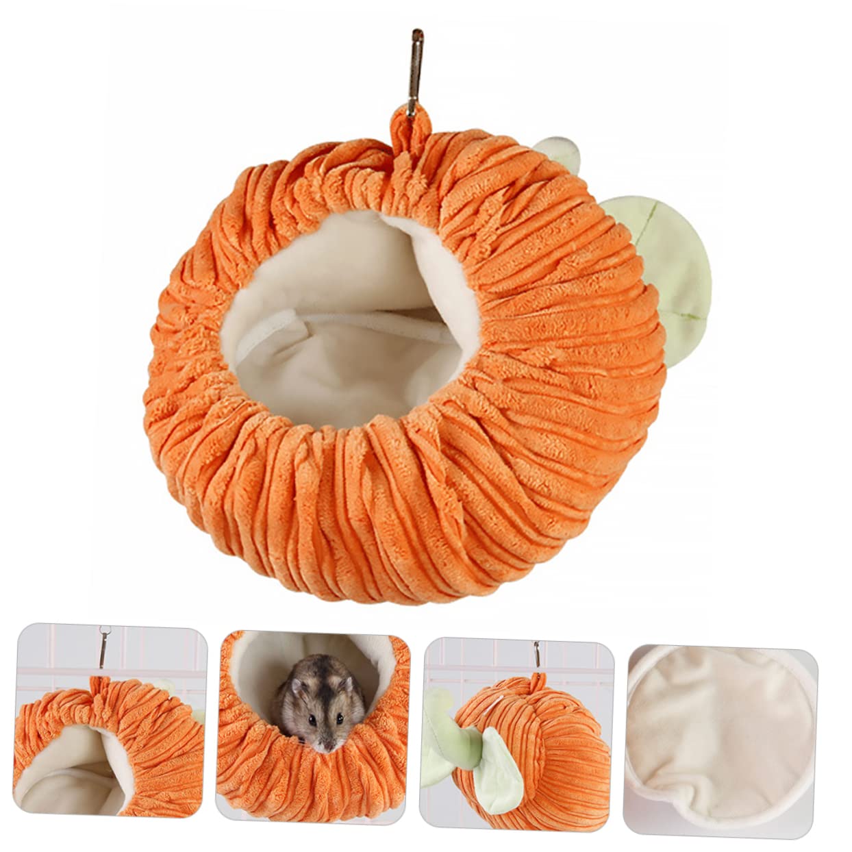 BESPORTBLE 3stücke Kuschelhöhle Für Kleine Haustiere Warmes Leichtes Und Bequemes Hängemattenset Im Kürbisdesign Für Hamster Meerschweinchen Chinchillas Und Andere Kleintiere Mit Haken