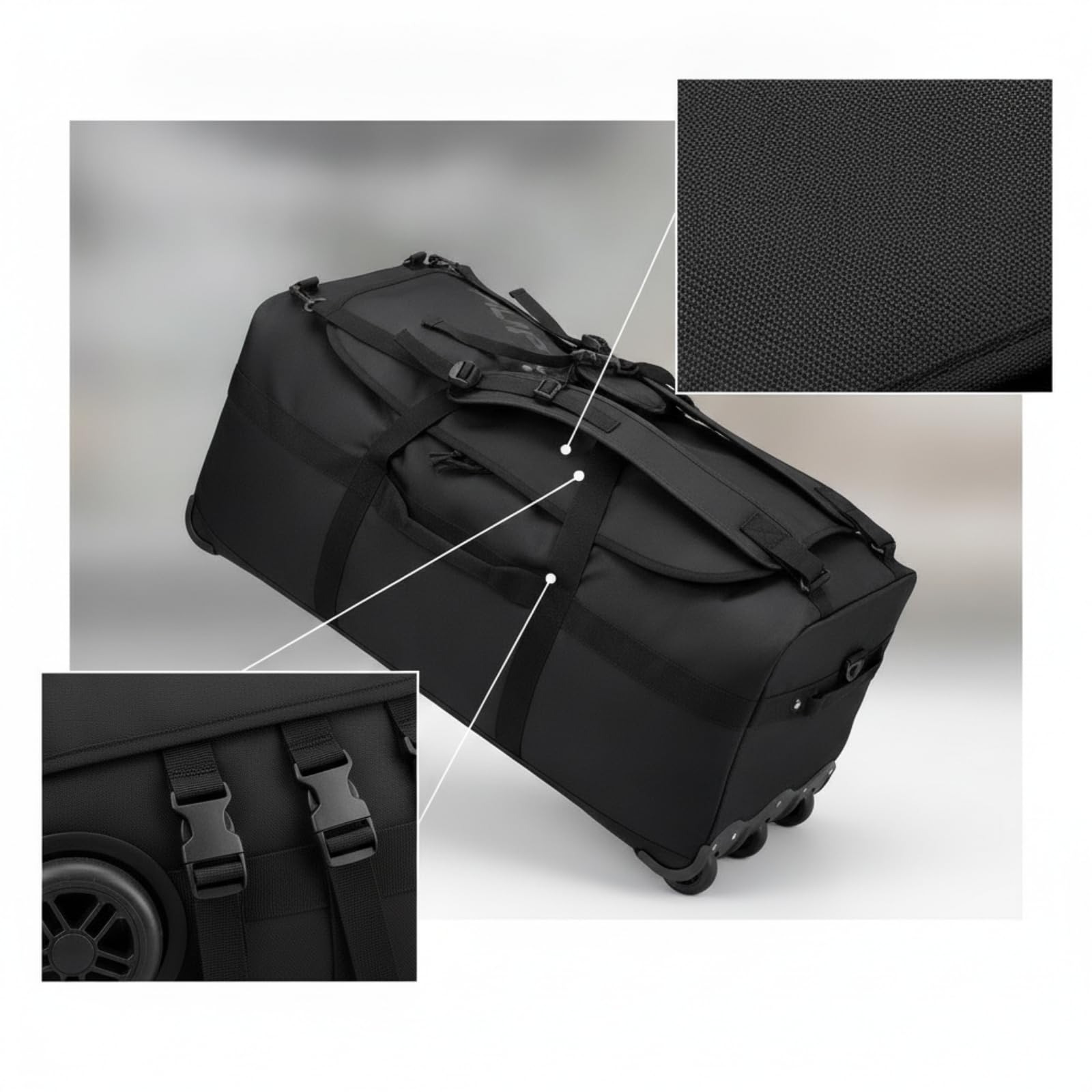 Zaino da con Ruote Morbido Trolley con Scorrevole Zaino Ruote per Pendolari, Weekend, Array, Grigio