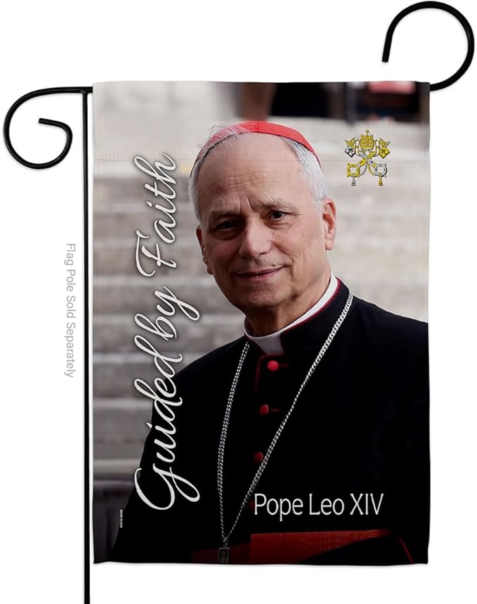 Flag Rome Picture Prints Vatican Memorabilia Tapestry Catholic Wall Art Canvas Poster Grave Decorations for Cemetery Yard Sign American Papal Door Garden Decor Religious Gifts