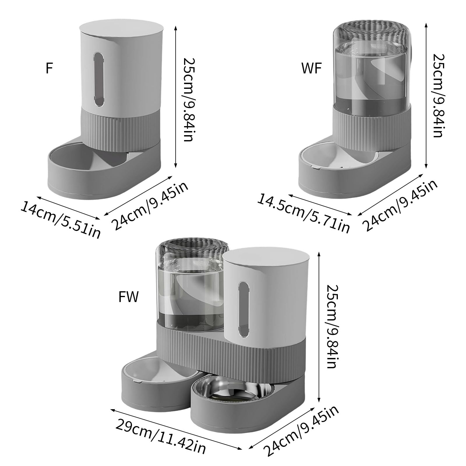 Juego de Cuenco de Agua y de Comida para Mascotas con Recarga automática con Bandeja extraíble de Acero Inoxidable Base antivuelco para Animales pequeños Cuenco de Acero Inoxidable con Agua y y