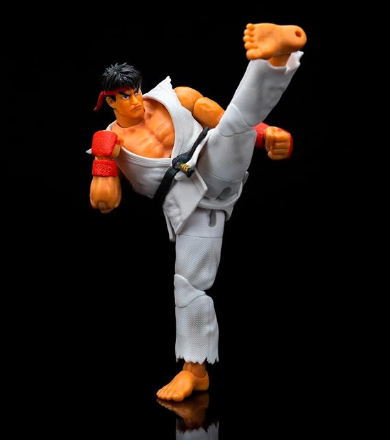 Foto 5 de 7 de Jada - Street Fighter II Ryu, Figura Articulada 15cm, con Manos y Cabeza Intercambiables, Accesorios y 20…