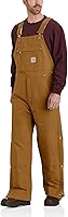 Carhartt Men's Loose Fit Insulated Firm Duck Bib Overalls - Durable Winter Workwear with Quilted Warmth