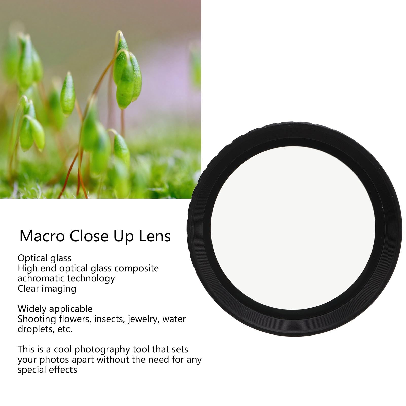 Zestaw Filtrów Makro do Makrofotografii z Etui, +1 +2 +4 +10, Szkło Optyczne, 58 Mm, Szybki montaż dla Owadów, Kwiatów i Biżuterii (58MM)