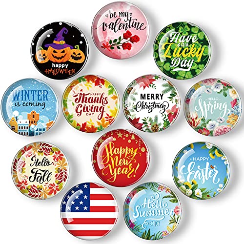 Set de 12 imanes de vidrio decorativos para refrigerador